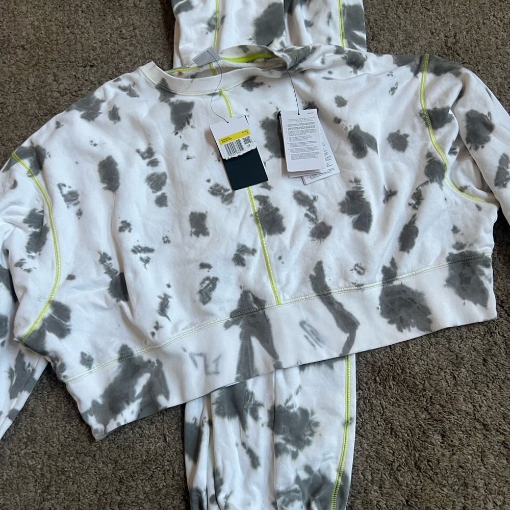 Nike 2 piece tie-dye hoodie set  - Gray and White